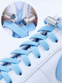 1pair Elastic No-Tie Shoe Laces With Switch Button, Black, Fits For Sneakers, Sports Shoes, Casual Shoes,White Shoes,Basketball Shoes, Trainers Running Shoes Summer,Shoe,Spring Summer Picks,Brides Maid Gifts,Room,Bedroom Deccor,Bedroom Deccor,Beach,Travel,For Men,For Women,Vacation - Multicolor - View 10