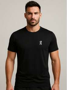Men's Dry Fit T-Shirt Lightweight Breathable Fabric Various Colors Highest Quality - 黑色 - 查看 2