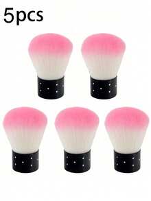 1/2/5支装指甲除尘刷、指甲刷、指甲清洁刷、蘑菇头刷、化妆刷、腮红粉刷、迷你小号 - 粉色 - 查看 16
