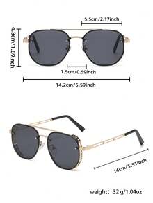 Steampunk Retro Metal Frame Glasses, Elegant Travel Sports Driving Holiday Beach Summer Accessory, Vacation Family Outing Street Outfit