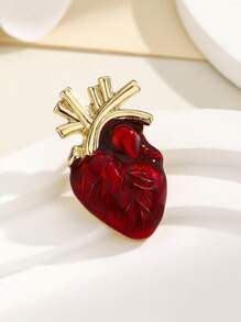 1pc Heart-Shaped Brooch, Unisex, Cute Lapel Pin, Backpack Badge Accessory, Suitable As Gift For Cardiologists, Doctors Or Nurses - Multicolor - View 8