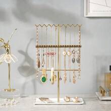 1pc Three Layer Wave Jewelry Support Stand For Necklaces Bracelets Rings Earrings - Creative Tiered Jewelry Display Organizer For Home Dressing Table And Vanity, Perfect Live-Streaming Prop And Boutique Showcase, Space-Saving Multi-Use Jewelry Storage Display For Travel, Desk, Closet, Gift-Ready For Halloween, Thanksgiving, Cyber Monday, Christmas, Birthday, Bridesmaid, Anniversary