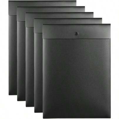 Vertical File Folders Poly Filing Envelope Plastic Project Folder With Snap Button Closure For A4 Letter Size Paper Black