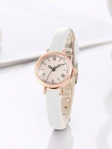 Fashion Student Watch Leather Strap Watch Small Plate Thin Student Exam Watch Female Retro Quartz Watch, Send Girlfriends, Friends, The Most Ideal Holiday Gift, Clock