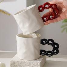 1pc Creative Ceramic Coffee Cup, Beautiful And Exquisite, Hand-Painted Craftsmanship, Mug, Coffee Cup, Breakfast Cup, Milk Cup, Office Water Cup, Home Tea Cup, Household, Kitchen And Restaurant Specific Insulated Hand Washing Cup, Suitable For Coffee, Tea, Hot Drinks, Afternoon Tea