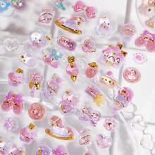 3D Cute Stickers, Reusable Cartoon Scene Stickers, Fun DIY Scrapbooking Planner Journal Notebook Laptop Phone Case Stickers, Adult Embossed