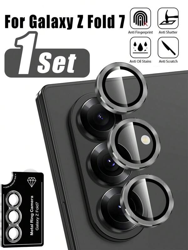 1 Set für Z Fold 7 Kamera Linsen Schutzgehäuse, Ultra HD gehärtetes Metall Glas kratzfester Rückkamera Bildschirmschutz, stoßfeste Folie, kompatibel mit Samsung Galaxy Z Fold 7 5G 2025 Zubehör, farbig anwendbar für täglichen Schutz, Büro, Zuhause Linsen Schutz Handykamera Abdeckung