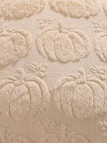 南瓜装饰抱枕套，感恩节收获季节装饰，适用于客厅卧室派对，奶油色绗缝刺绣，秋季装饰，秋季装饰，房间装饰 - 米色 - 查看 5