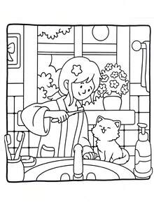 Livro de colorir "Gatos e Chocolate Quente" com 48 páginas, adequado para adultos e crianças, com desenhos ousados e simples, ideal para relaxar. Pode ser usado como presente de Natal, Halloween, aniversário, Dia das Crianças, material escolar e para a volta às aulas. [Essencial para pintura à mão] Livro de colorir, sem necessidade de decalque, basta pintar. - Multicolorido - Ver 8