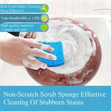 2/6 piezas Esponja de limpieza multiusos, Almohadilla de fregado de doble cara para limpieza del hogar, Esponja para lavar platos, Esponja de cocina de alta calidad, Esponja resistente y sin rayar, Super absorbente, Suministros de limpieza, Herramientas de limpieza, Limpieza del hogar, Limpieza de cocina, Limpieza de fiestas