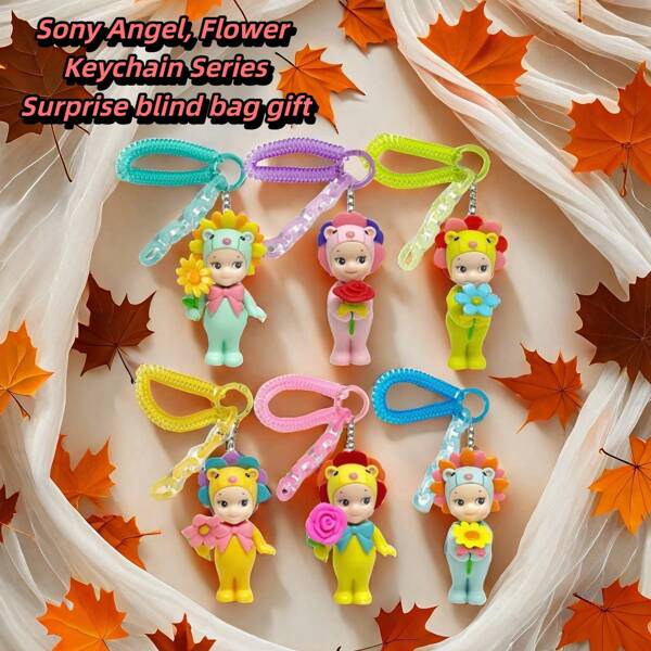 Ange, 1 poupée ange fleur, environ 8 cm, matériau PVC de haute qualité, collection d'anime, beau porte-clés, figurine Sonny Angels Boite
