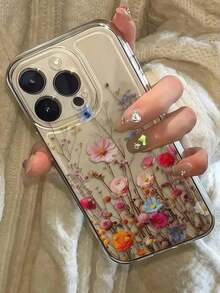Flower Phone Case Flower 1pc Floral Leaf Transparent Protective Phone Case Compatible With IPhone 16 15 14 13 12 11 Pro Max, A55/54/53/53/51/51, S24/23/22/21 Ultra Waterproof Shockproof Anti-Fall Scratch Resistant - 1pc - 查看 3
