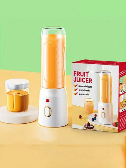 1pc 15.22oz/1500mL Portable Blender With 2 Cups, USB Rechargeable Mini Smoothie Maker (No 10pcs Transparent Cups), For Fresh Juice, Wireless Portable, Includes Sports Bottle Lid, Ideal Personal Size Blender For Shakes And Smoothies, Suitable For Home, Kitchen And Travel