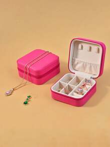 1pc Large Capacity Jewelry Box, Portable Jewelry Storage Case For Rings, Bracelets, Necklaces, Diamonds, Suitable For Vacation, Travel, School, Beach For Women Storage Organizer Travel Holiday Essential Fall Decor Autumn Halloween