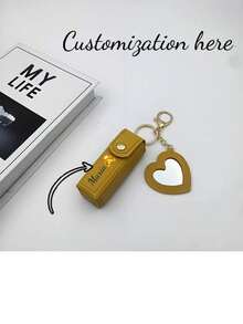 1 个可定制口红架，可定制文字、名称、方便携带的口红袋，配有创意迷你镜子和钥匙扣，PU 皮革，适合作为伴娘礼物、生日礼物、奶奶礼物、周年纪念礼物、情人节礼物、母亲节礼物、最好的朋友礼物、给妈妈的礼物、给女朋友的礼物、给她的礼物、给妻子的礼物 - 多色 - 查看 19