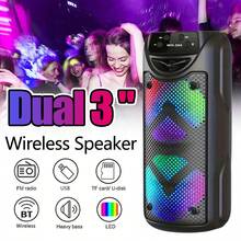1 Portable Wireless Speaker, Compact and Mini With Cool Lighting Effects, Supports FM TWS, USB TF Card, Type-c Charging, Suitable for Outdoor Camping, Family Gatherings, Indoor Music, Work and Relaxation, Ideal Gift
