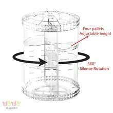 Caja De Almacenamiento De CosméTicos, Estante Giratorio De 360 Grados, Estante Ajustable Para CosméTicos De BañO, Estante Transparente De AcríLico Desmontable, Caja De Almacenamiento De Gran Capacidad Para CosméTicos, Adecuada Para Dormitorio, BañO, Sala De Estar, Guardarropa, Estudio, Oficina, Dormitorio - transparente - Ver 5