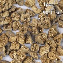1pc Electroplated Gold Crystal Agate Cluster - Suitable For Home Decor, Crystal Specimen Collection, High-End Diy Jewelry Decoration, Festival Party, The Best Holiday Gift