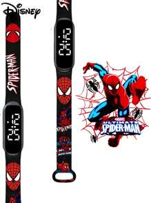 Marvel Spider-Man Cartoon Luminous Watch, Fashionable Teen Gift. Unisex For Boys & Girls. Suitable For Multiple Age Groups, Teen Electronic Quartz Watch.