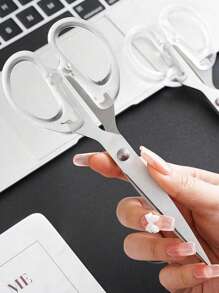 3 Sizes Available Clear Stainless Steel Scissors, Simple Multipurpose Art Scissors For Office, School, And Home Back To School