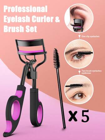6pcs Professional Eyelash Curler Brush Set Salon Level Curl Stainless Steel Spiral Wand Sunflower Eyelash 30 Second Quick Course Eyelash Essence Set Eyelash Curler 3D Roll Up Brush For Dating First Aid Kit Stainless Steel Clamp Styling Brush Say Goodbye To Eyelash Collapse All Day Long Two-In-One Combination Black And Purple Portable Eyelash
