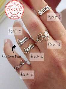 One Piece Custom Ladies English Name Ring, Fine Ladies Jewellery Gifts, Mother's Day Gifts, Valentine's Day Gifts, Birthday Gifts, Wedding Anniversary Gifts, Christmas Gifts, High Class Gifts For Friends And Classmates Graduation Gifts For Family Members