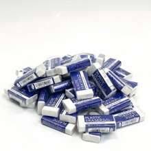 10 件 2B 塑料橡皮擦 - 耐用且易于清洁，适合书写、绘画和办公室使用，可爱实用的设计 - 耐用、易于清洁，非常适合书写、绘画和办公室/学校使用，带有蓝色标签的可爱实用设计，艺术橡皮擦 | 有序堆叠 | 随机颜色样式可见，适用于学校用品，返校