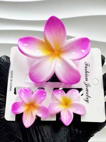 1 Stück/3 Stücke/6 Stücke Hibiskus/Hawaii Blume Lässig ABS Kunststoff (ABS Harz) 2025 Neue Plumeria Strand, Reise, Party, Urlaub, Rückkehr zur Schule süße Haarklammern, frische Haraccessoires Winter Haarklammer Elegante Haarklammern