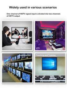 Divisor HDTV 4K 1 entrada 2 salidas, convertidor de pantalla dual para computadora y TV, dispositivo de pantalla dividida de alta definición