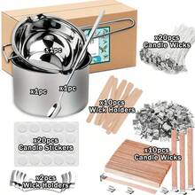 DIY Candle Making Kit, Includes Wax Melting Pot, Candle Wicks, Wick Stickers & Holder, Wick Centering Tool For Scented Candle Making And Wax Crafts