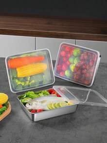 1pc/2pcs Stainless Steel Rectangular Baking Pans, Square Shape, Non-Stick, Durable, For Tiramisu, Lasagna, And Desserts,Kitchen Accessories, Meal Preparation, Restaurant Tools,New Year Decorations,Halloween Gifts, Home Decorations, Christmas Gift Boxes - Multicolor - View 8