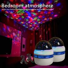 مصباح إسقاط سماء النجوم RGB ذكي | جهاز عرض USB | مصباح مكتبي زخرفي إبداعي | إضاءة حفلة جو | مصباح ليلي كرة ديسكو LED متغير اللون | مصباح سرير متغير اللون | مناسب للغرفة والمنزل والمكتب والحفلات والسينما أو طاولة الليل - هدية مثالية لعيد الميلاد وعيد الحب والعيد - الأسود - مشاهدة 10
