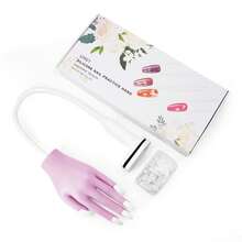 Mano de práctica de uñas acrílicas - Mano de práctica de uñas de silicona, versión mejorada con placas de uñas que nunca se caen, mano de práctica de uñas falsas, modelo de práctica flexible, viene con 50 placas de uñas. Los dedos nunca se rompen - Los dedos tienen huesos de aluminio de 3,2 mm en su interior, conectados a través de todo el dedo, lo que permite que los dedos se doblen en varios ángulos. - Morado - Ver 8