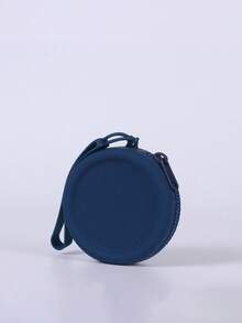 1 pieza Monedero de silicona de estilo simple, bolsa de almacenamiento de gran capacidad y forma redonda, bolsa de color sólido, adecuada para auriculares, cables de datos, lápiz labial, monedas, llaves, etc., tacto suave, fácil de limpiar y cuidar, simple y ligera, espacio razonable, alta portabilidad, adecuada para el hogar, el trabajo, las salidas y los viajes.