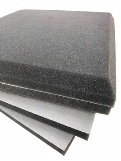 Espuma Acústica Antichamas Lisa c/12 Placas 25x25x3cm  - Autoadesiva