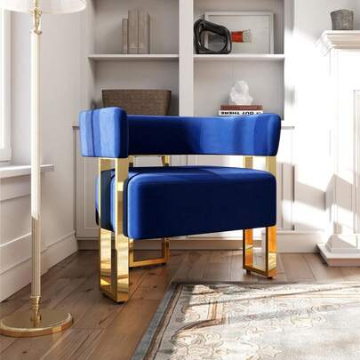 TYBOATLE Modern Upholstered Accent Chair, Bucket Chairs, Arm Chairs For Living Room Bedroom Office