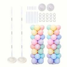 2套可重复使用的气球支架套件，迎宾柱装饰，非常适合婚礼、生日、毕业典礼装饰气球装饰，婚礼派对装饰，派对装饰用品，节日装饰，生日装饰用品，家居装饰，庭院装饰，花园装饰， - 透明 - 查看 2