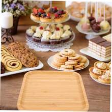 Bandeja de bambú, bandejas portátiles para aperitivos, para organizar té, organizador, comida, plato de postre cuadrado, posavasos de corcho, para servir, varios tamaños: 20 cm, 25 cm, 30 cm - Cuadrado 30cm*30cm - Ver 10
