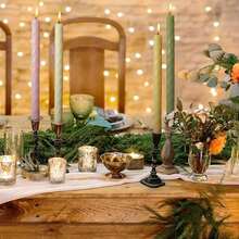 2pcs Drip-Free Threaded Cone Bar Candle, Unscented, Spiral Candle, Smokeless Dinner Candle, 10 Inch Long Lasting Burning For Home Decoration Christmas Gifts