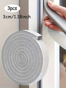 1/2 Rolls Door Window Sealing Strips Self-Adhesive Insulation Foam Tape Sponge Door Gap Soundproof And Dustproof Windproof Plastic Steel Window Self Adhesive Type Sound-Proof Door Window Foam Noise Insulation Excluder Grey