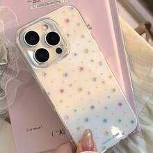 Star Element Shockproof Fashion GUCADI 1pc Colorful Rhinestone Water Drop Star Design Hard Phone Case Compatible With IPhone 16, 15 Pro Max, 13, 12, 14, 11, High-End Korean Style Birthday Gift Spring Party Gift - White - View 5