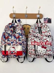 1 قطعة حقيبة ظهر مدرسية كبيرة السعة مطبوع عليها هيلو كيتي للطالبات، حقيبة ظهر هيلو كيتي جميلة للاستخدام اليومي، الأعياد والهدايا