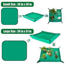 1pc Foldable Green Plant Repotting Mat, Suitable For Indoor Potted Plants And Succulents Care, Waterproof Thickened PE Mat, Easy To Clean, Large Foldable Plant Pot Mat, Gardening Tool