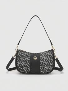 DK DKMG VANESSAMAY&DKMG 1pc Pu Letter Printed Zipper Closure Fashionable Women's Handbag Suitable For Daily Use