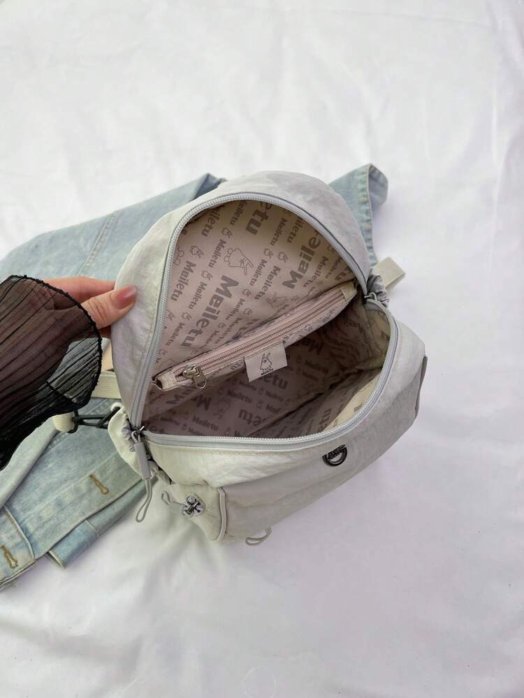 Fashionable Solid Color Women's Outdoor Backpack, Compact And Portable, Multi-Pocket Zipper Design, Suitable For Daily Use, Business Travel, Outdoor Activities, Can Accommodate Laptop - Multicolor - View 6