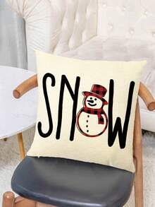 1/2/4 buc. Față de pernă și husă de scaun cu imprimeu de in de Crăciun, potrivită pentru sufragerie, pat, canapea, decor pentru casă, husă de pernă minimalistă moale pentru canapea, inserția de pernă nu este inclusă