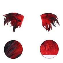 哥特式女性人造羽毛肩章带，适用于万圣节狂欢节服装 - 彩色 - 查看 6