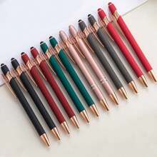 1/10Pieces Ballpoint Pen With Stylus Tip, Metal, 2 In 1 Stylus Ballpoint Pen 1.0 Mm Black Ink For Smartphone, Tablet