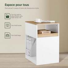 SoBuy Printer Table With Wheels Filing Cabinet Printer Table Printer Stand Mobile Container Storage Cabinet For Office White Natural W X H X D Approx. 40 X 65 X 50 Cm ASK08-WN - 白色 - 查看 7