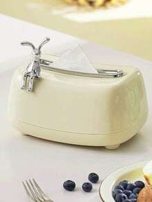 1pc Paper Towel Holder Box, High-End Home Kitchen Bathroom Tissue Box, Multifunctional Spring-Loaded Tissue Box For Living Room Coffee Table